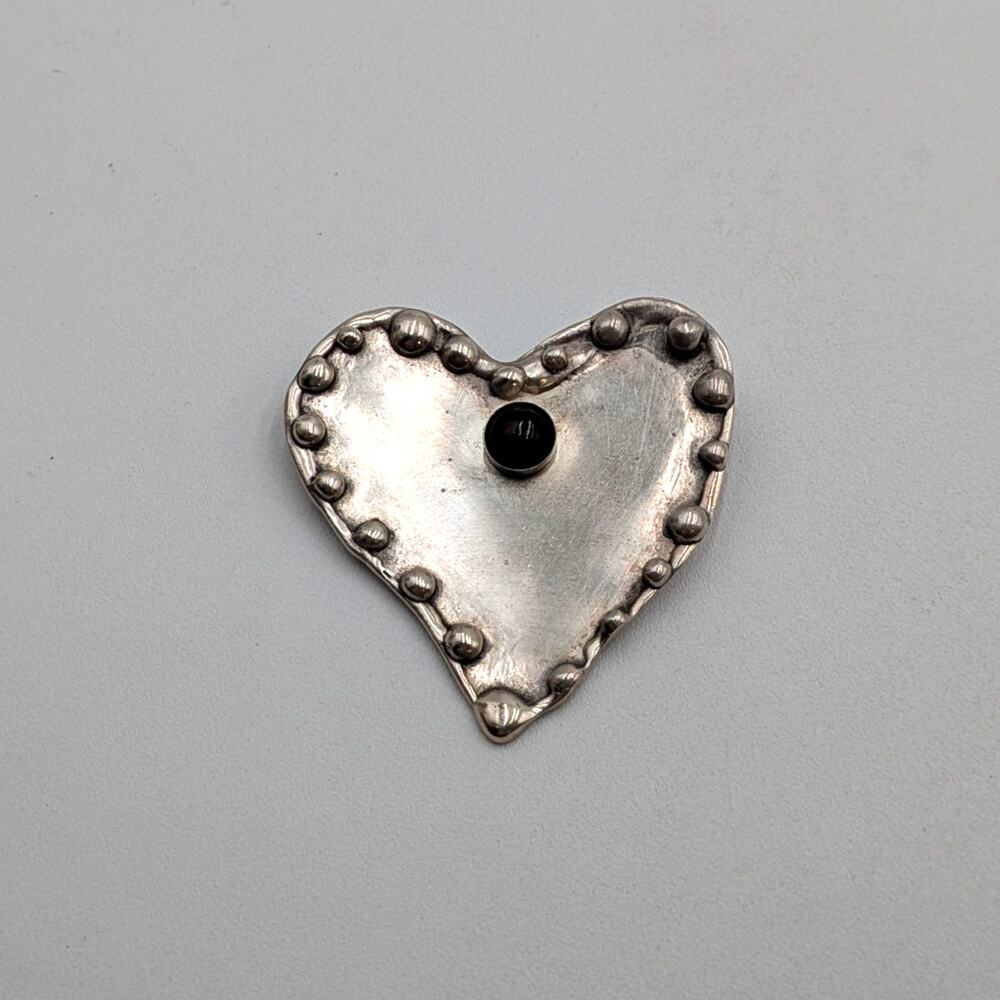 Sterling Silver and Garnet Heart Ring Pascal Quote Signed MT 2000
